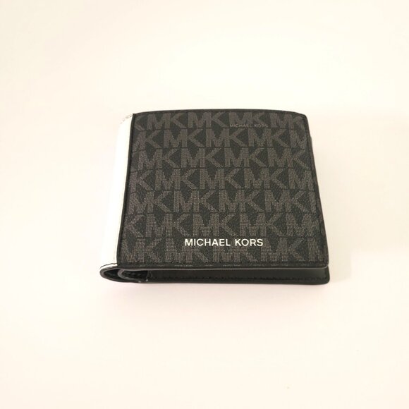 Michael Kors Cooper Billfold Passcase Wallet Bifold Bright White MK Logo - Picture 7 of 8